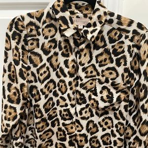 Leopard button up shirt.